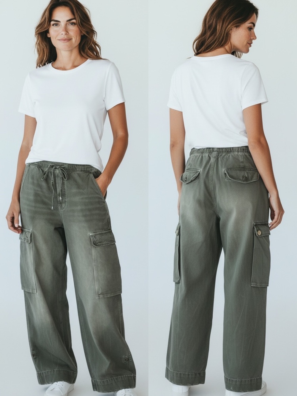 Zara Green Drawstring Cargo
Pants